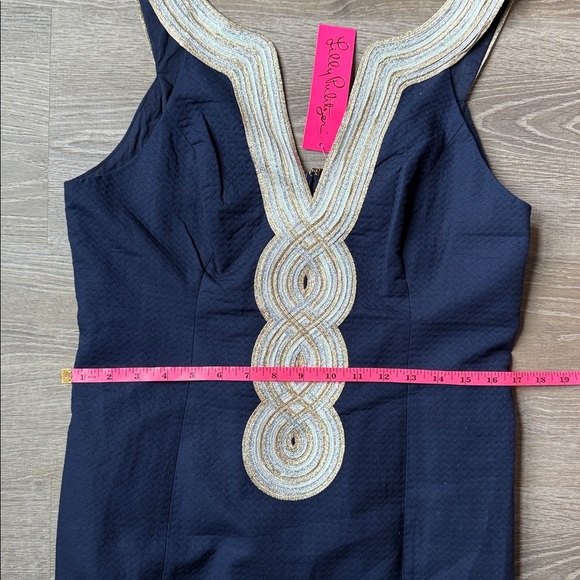 NEW LILLY PULITZER VALLI SHIFT DRESS in True Navy 8 - Picture 9 of 14